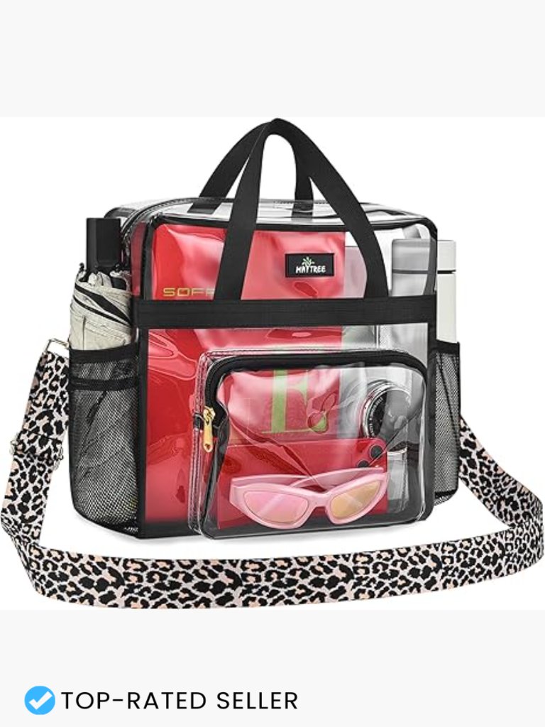 Clear Stadium Approved Tote With Removable Strap Crossbody Gym Concert Tote Bag